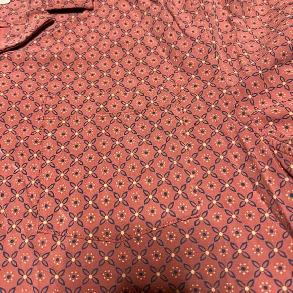 Fair Harbor Shirt Mens Medium Geometric Floral Short Sleeve Button Up - Picture 2 of 7